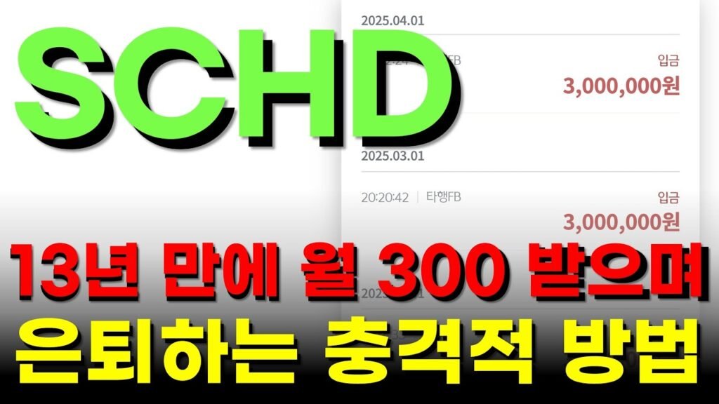 SCHD 1억 투자로 월 300만원 받기